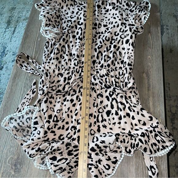 Savanna Jane Animal Print Mocha Black Floral Embroidery Romper - Picture 11 of 13